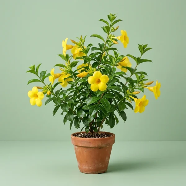Allamanda golden trumpet yellow flowering plant in garden – Gayatri Nursery
